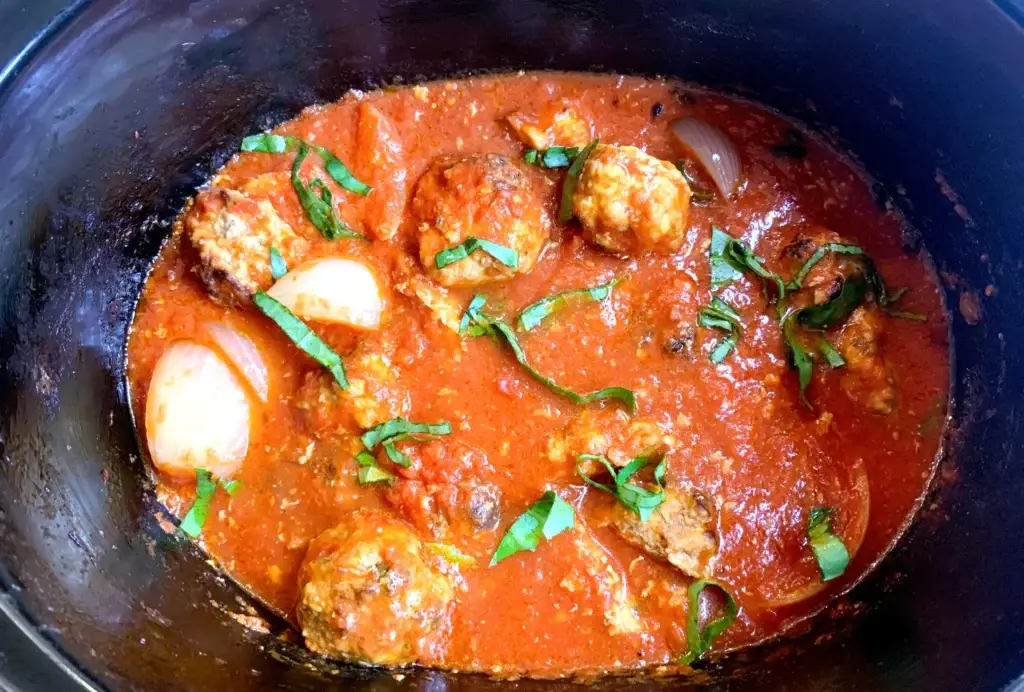 Meatballs and red sauce