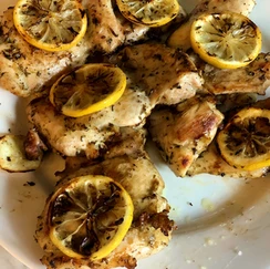 Lemon chicken plated