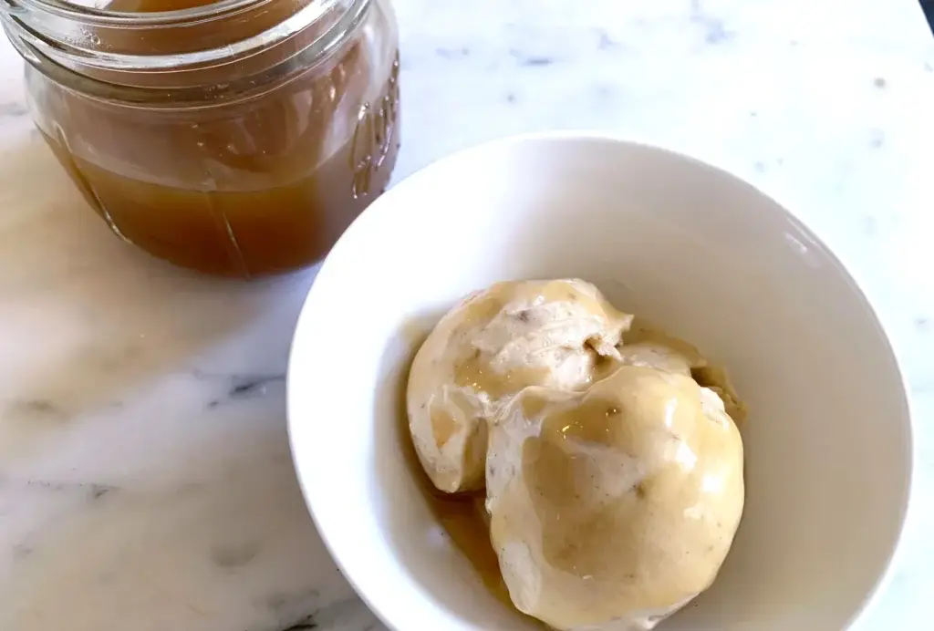 Detailed shot of bourbon banana swirl