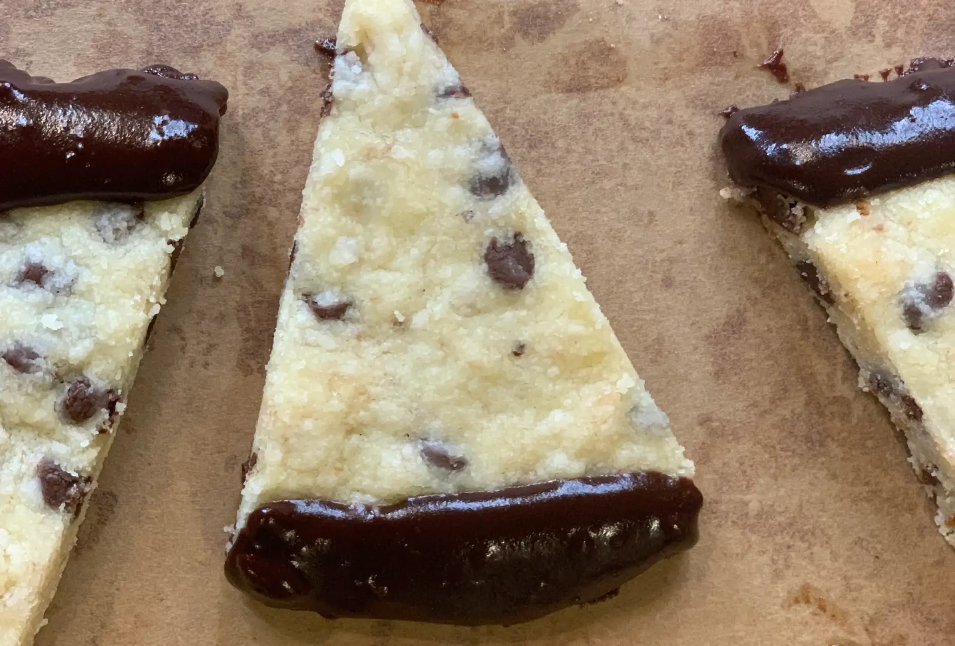 Chocolate Chip Orange Shortbread up close