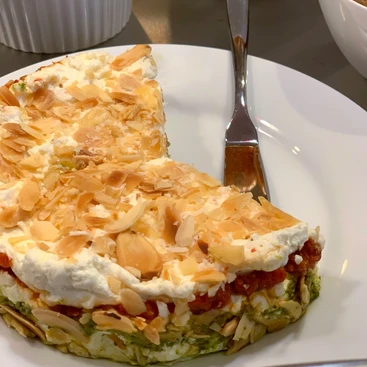 Torta with slice missing